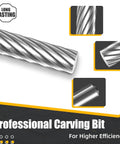 Pro Grade Tungsten Carbide Cutter For Die Grinder Kit High Performance Rotary Carving Bit 1 Eighth Inch Shank Metal Wood Ceramic Copper Tube Cutting Durable Grinding Tool 2 Pieces close-up