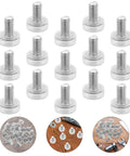 Adjustable Screw On Furniture Leveling Feet 20 Pack With Non Slip PVC Pads For Desk, Table, Chair And Cabinet Legs, Silver Finish, Smooth Surface, Balance Adjustment For Floor Protection And Noise Reduction in 20-pack set