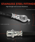 Front Brake Hydraulic Hose Kit For Toyota Corolla 2003 To 2008 1.8L And Prius 2004 To 2009 1.5L stainless steel fittings close-up