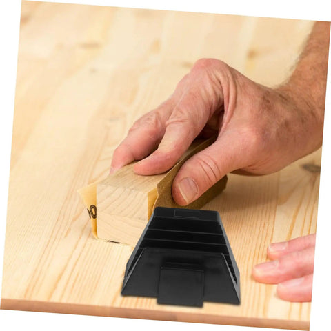 Person sanding wooden surface with 12 Piece Modular Wrench Rack Organizer Tray For Wrenches Space Saving Plastic Garage Organizer For Tool Storage