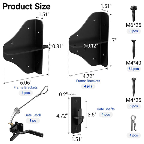 Anti Sag Gate Frame Kit With 90 Degree Right Angle Hinges Heavy Duty Corner Brace Bracket For Driveway Gates Shed Doors And Deck Gates Powder Coated Steel Construction Corrosion Resistant Built To Last