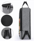 Go To Waterproof Shoe Bag For Travel And Gym, large capacity with zipper, snowflake textured fabric shown in detail view