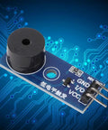 5 Pack Passive Buzzer Module For DIY Projects With LED Ready Low Level Sound 3.3V To 5V 3 Pins Mounting Nuts Included