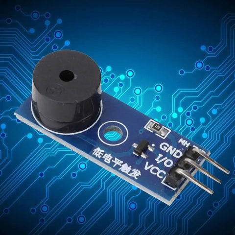 5 Pack Passive Buzzer Module For DIY Projects With LED Ready Low Level Sound 3.3V To 5V 3 Pins Mounting Nuts Included