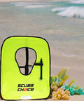Adult Snorkel Vest With Name Box, lightweight adjustable buoyancy gear, neon yellow high visibility, portable nylon with TPU.