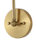 Swing Arm Wall Lamp In Warm Brass Gold Finish With Up And Down Lighting Adjustable Metal Shade For Bedroom Nightstand Reading Hardwired detail