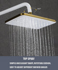 Kick Start Your Daily Ritual With This Clean White Shower Set Featuring A Smooth Waterfall Tub Spout Plus A Spacious 260 By 170 Mm Rainhead, showing 360-degree top spray functionality.