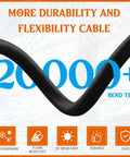 Badass 1 Ft Nema 14-30P To 6-50R Welder Adapter Cord With 10 Awg Stw Build, showing flexibility and durability with 20000+ bend test.