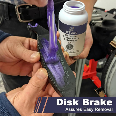 Silicone Brake Grease Lubricant For Calipers Pad Pins And Parts With Brush Synthetic Ceramic Formula applied on brake pad