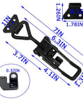 Beefy Four Pack Heavy Duty Toggle Latch Clamps With Lock Hook 1320 Lb Capacity Pull Action Latch dimensions diagram