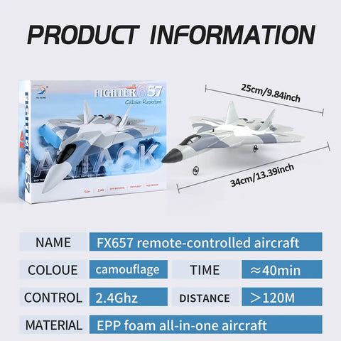 2.4G RC Glider Plane With Self Stabilization For Easy Flying Lightweight EPP Foam Fighter Aircraft For Beginners with packaging