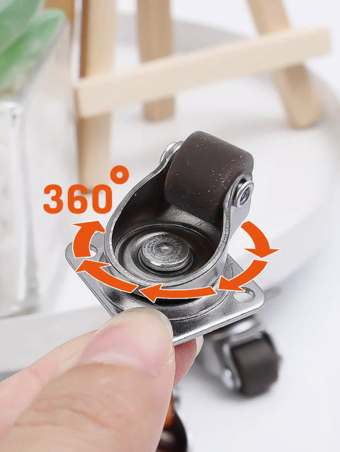 Heavy Duty Brown Rubber Swivel Casters Making Heavy Furniture Movements No Sweat Glides Smooth As Butter On Hardwood And Carpet Quiet Floor Savers Stopping Scratches While Hauling Couches And Drawers Daily showing 360-degree rotation feature.