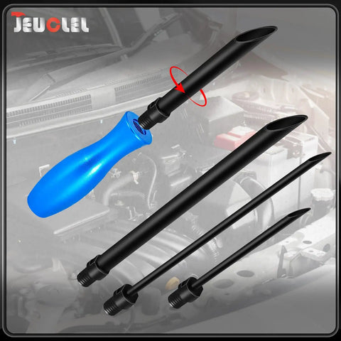 5 Piece Wire Insertion Tool Set For Automotive Wiring with blue handle and guide wires through obstacles, pro grade kit.