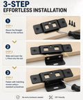 3-step installation of Beefy Heavy Duty L Shaped Furniture Bracket Set With 2 In 1 Locking Insert Removable Table Brackets Black