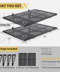 Heavy Duty Garage Wall Shelves 2 Pack 2x3 Ft Wall Mounted Storage Racks With Four Hooks Up To 560 Lbs Total Capacity components