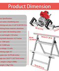 Rock Solid 1200 Watt Electric Tile Bevel Cutter With 43 Degree Angled Setup and integrated water cooling dimensions and specifications.