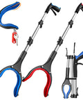 Two Pack 36 Inch Grabber Reacher Tool for Seniors Foldable Reachers with Anti Slip 90 Degree Rotating Jaw and Magnet