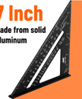 7 Inch Aluminum Rafter Square For Carpentry, Metal Triangle Square Ruler, pocket-sized tool for angles and square cuts