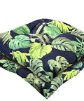 Cozy Up Outdoor Indoor 18 By 18 Inch Waterproof Floral Seat Cushions Set Of 2 For Patio Dining Chairs And Garden Decor Cushy Tufted Pads For Balcony Porch Office Navy Green