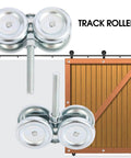 Heavy Duty Exterior Sliding Barn Door Roller Kit With Track Wheels For Doors From One And Three Quarters Inch to Two And One Quarter Inch