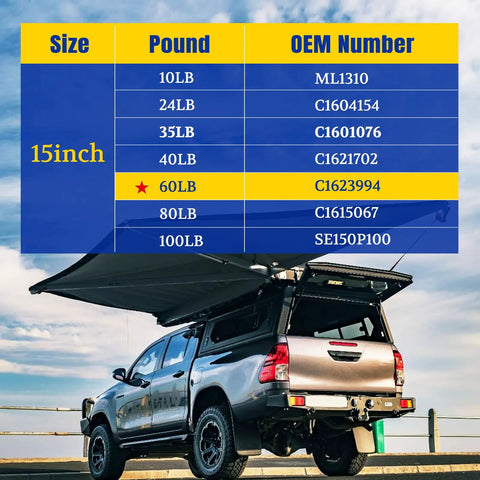 Heavy Duty Gas Struts For Rv Compartments And Storage Bays 15 Inch 60 Lb Lift Support Shocks compatibility chart.