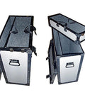 Quarter Inch Plywood Drum Case With Ata Flight Ready Specs And Rugged Tour Toughness For Drummers Slingin Shows showing exterior and removable cymbal tray.