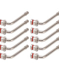 Pro Grade Heavy Duty Truck Tire Valve Stems With 60 Degree Extension Adapters TR545D For Alcoa 22.5 Inch And 24.5 Inch Aluminum Wheels Pack Of 10 Replacement Parts - Set of 10 valve stems with 60° extensions arranged in two rows