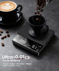 Rechargeable Coffee Scale With Timer, Mini 2kg Capacity, 0.1g Precision For Espresso And Pour Over Brews with coffee beans