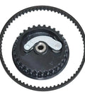 Premium 14320 Z0H 010 Camshaft Pulley Gear And Timing Belt Kit For GX25 4 Stroke Brushcutter Replace Parts Easy Swap For Heavy Duty Yard Work camshaft pulley and timing belt set, black rubber and metal