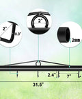 Heavy Duty Chain Link Fence Stretcher Tool With Extended Hooks, 31.5 Inch Steel Woven Wire Fence Tensioner, Five Thick Hook