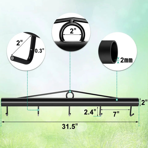 Heavy Duty Chain Link Fence Stretcher Tool With Extended Hooks, 31.5 Inch Steel Woven Wire Fence Tensioner, Five Thick Hook