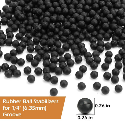 500 Pack Cabinet Door Spacers Rubber Bumper Balls For Raised Panel Grooves Quarter Inch Gap Adjusters, 0.26 inch black rubber balls.