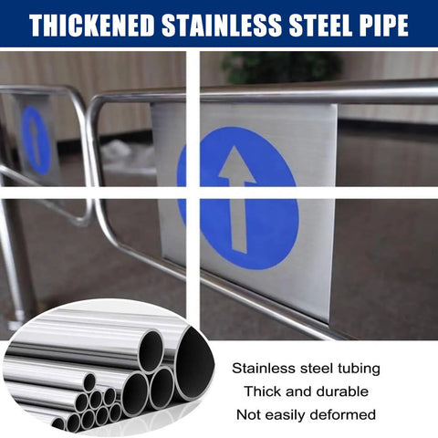 Heavy Duty Automatic Swing Gate With Bulletproof Metal Build And No Drama Crowd Control For Warehouses Retail Stores Libraries showing thickened stainless steel support.