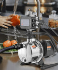1HP Shallow Well Pump Portable Jet Pump With Automatic Controller 1380 GPH 145 Ft Head Stainless Steel Water Transfer