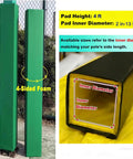 Heavy Duty Square Foam Pole Cover For Basements And Garages Featuring No Sweat Wrap Up Design And Tough As Nails Impact Shield For Wooden Columns Basketball Stands And Fence Posts In Classic Matte Black, 4-Sided foam padding with 4 ft height and 2-13 in inner diameter.