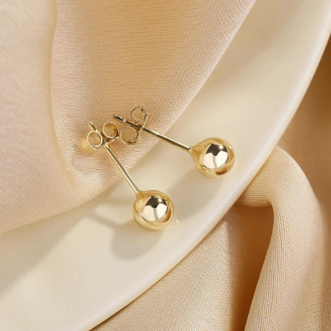 14K Gold Stud Earrings for Women Hypoallergenic Flat Back Everyday Bling Lead Free Nickel Free Durable Shine Comfortable Flat Back Earrings Safe for Sensitive Ears Classic Dainty Jewelry Gift for Any Occasion, 14K gold stud earrings with flat back