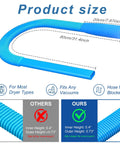 Dryer Vent Lint Cleaner Kit With Flexible Vacuum Hose Attachment For Deep Cleaning Clogged Ducts, 80cm blue hose dimensions