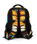 Back view of Hip Hop Leo Printed Unisex Backpack With Large Capacity For Daily Use Durable Polyester Daypack With Breathable Fabric Sturdy Zippers