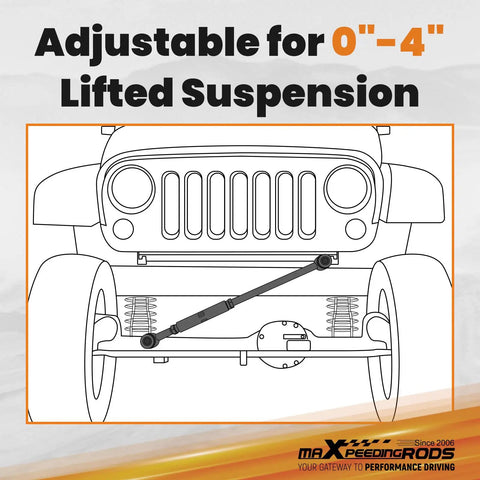 Adjustable Front Track Bar For Dodge Ram 1500 2500 3500 4WD 1994-2002 Keep Your Front Axle Centered, Eliminate Axle Drift And Bump Steer, Heavy Duty Panhard Bar Replacement For 4x4 Off Road Performance, shown on lifted suspension diagram
