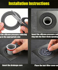 Step-by-step installation of Two Pack Magnetic Drain Plugs With Anti Backflow Valve, Hair Filter, And Silicone Sealing Ring For Drains