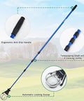Telescoping Golf Ball Retriever With 12 To 15 Foot Reach, Stainless Locking Head, Aluminum Extendable Shaft, Ergonomic Handle