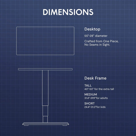 Dimensions of FLEXISPOT E6G CyberX RGB LED Electric Gaming Standing Desk 55 Inch with height adjustments for all users.