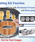 Beefed Up 72 Inch Oil Pressure Gauge Tubing Kit With Copper Tubing And Threaded Adapters Eight Piece Set For Universal Auto Fit