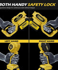 2-In-1 Cordless Pole Saw And 6 Inch Chainsaw with safety lock for left and right hand use, ergonomic design.