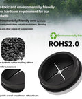 One And Three Quarter Inch Cable Grommet Five Pack Flexible Rubber Wire Hole Plugs For Industrial Control Panels And UPS Enclosures Black 45 Millimeter Diameter Heavy Duty Durable Sealing And Cable Management Solution For Enclosures, showcasing non-toxic, environmentally friendly rubber with ROHS2.0 compliance.