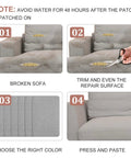 Steps to use Self Adhesive Fabric Couch Repair Patches Kit 4x6 Inches Linen Mending Tape For Sofa Repair and Furniture.