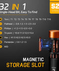 32 In 1 Magnetic Precision Screwdriver Set With Torx Bits, pocket-sized kit showing magnetic storage slot and detailed bit types.
