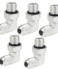 Five Pack 3/8 Inch Hydraulic Hose Fittings 90 Degree Elbow JIC to SAE ORB Male 3/8 JIC 37 Degree Cone Seat With O Ring For No Hassle Tight Routing ANCIMOON