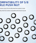 20-pack black 5/8-inch dolly wheel push-on lock washers with phosphate coating