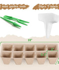 Eco Friendly 200 Cell Seed Starter Tray Kit with 20 Biodegradable Peat Pots, T Type Labels, and Starter Tools detail view